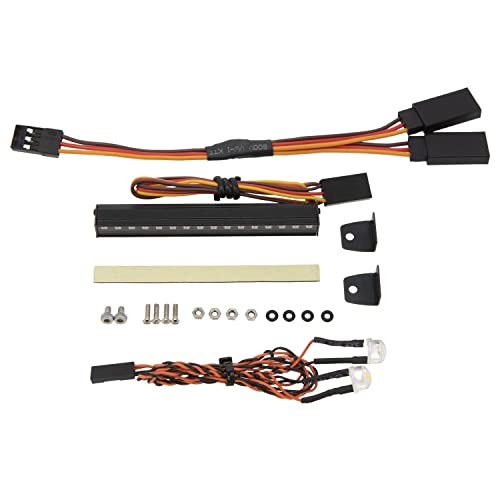 MEUS RACING TRX4M Roof Light Bar Headlights Kit with 16 Beads 8 Light Modes for MEUS TRX4M Ripper Body 1/18 RC Crawler Car Upgrade Parts（with 2 Headlights） - style: Roof Light + 2 Headlights