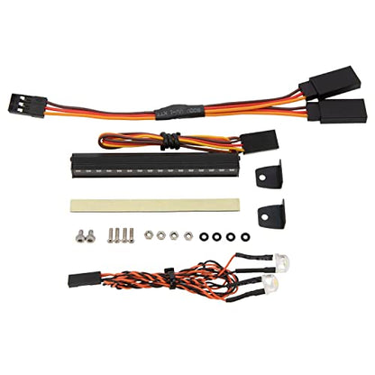 MEUS RACING TRX4M Roof Light Bar Headlights Kit with 16 Beads 8 Light Modes for MEUS TRX4M Ripper Body 1/18 RC Crawler Car Upgrade Parts（with 2 Headlights） - style: Roof Light + 2 Headlights