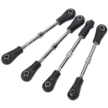 4pcs RC Steering Rod, Linkage Steering Link Rod Adjustable Rear Upper Linkage Rod for 1/10 RC Off Road Car