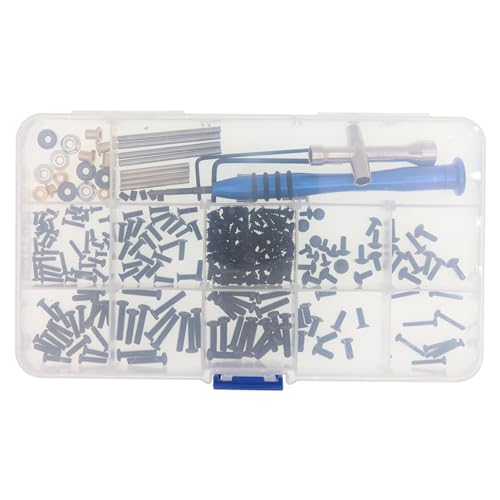 RC Car Screws Kit Repair Tool Box Hardware Fasteners Replacement Compatible with WLtoys 1/14 144010 144001 144002 1/12 124016 124017 124018 124019 RC Car Upgrade Parts