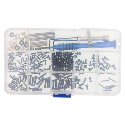 RC Car Screws Kit Repair Tool Box Hardware Fasteners Replacement Compatible with WLtoys 1/14 144010 144001 144002 1/12 124016 124017 124018 124019 RC Car Upgrade Parts