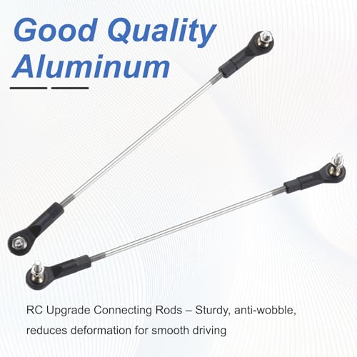 MECCANIXITY 4Pcs Adjustable Turnbuckles Camber Link, 134-144mm Turnbuckle Rod Steering Servo Linkage with M3 Ball Head Rod Ends for RC Car Replace Parts - size: 134-144mm