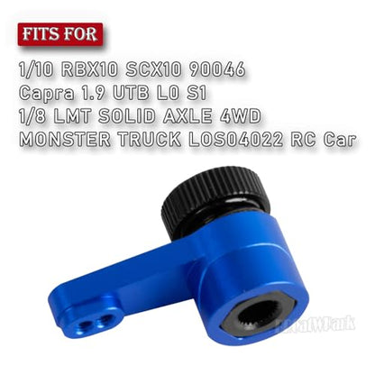 Aluminum 25T Unloading Steering Servo Horn Servo Arm Upgrades Part for 1/10 RBX10 SCX10 90046 Capra 1.9 UTB L0 S1 1/8 LMT Solid AXLE 4WD Monster Truck LOS04022 RC Car,Navy Blue - color: Navy Blue - (25t Servo Arm)