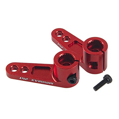 2Pack ShareGoo Metal 25T Servo Horn 25 Teeth Steering Arm Compatible with Futaba Savox Power HD Servos Motor Replacement for 1/8 1/10 RC Off-Road Crawler Drift Racing Car (Red) - color: Red