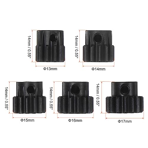 HARFINGTON Mod 1 M1 Pinion Motor Gear Set 5pcs 11T 12T 13T 14T 15T Fit 5mm RC Motor Shaft M1 Pitch Gears for RC Car, with Hex Key - style: 11T 12T 13T 14T 15T