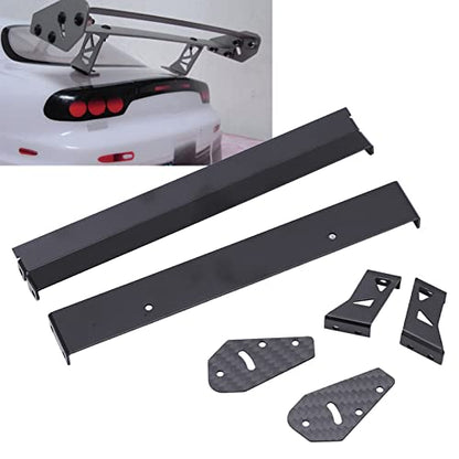 Aluminium Alloy Rear Wing Tail Spoiler Kit Improving Handling and Stability for 1/10 RC On Road Racing Drift Car Black 6 Accessories 10 Screws 10 Nuts
