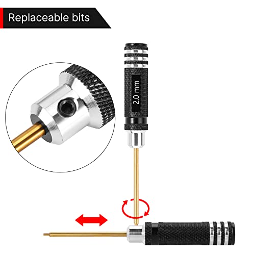 INJORA Short Handle Hex Screwdriver Nut Driver Tools 1/18 1/24 RC Crawler