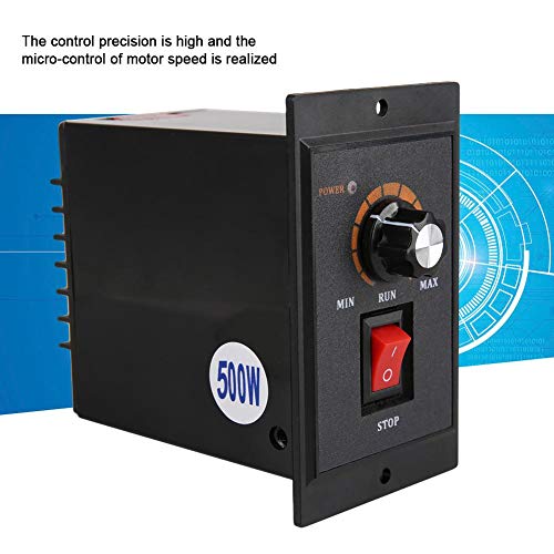Walfront AC Motor Speed Controller 220V 50/60Hz Single Phase Electric Motor Speed Regulator with Adjustable Rotary Switch(500W)