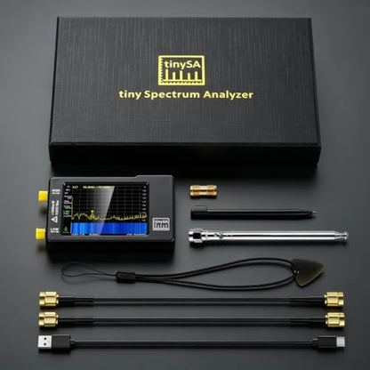 Portable Tinysa Spectrum Analyzer, AURSINC V0.3.1 Handheld Frequency Analyzer, Signal Generator 100kHz to 960MHz MF/HF/VHF UHF Input ESD Protected Function with 2.8 inch Touchscreen