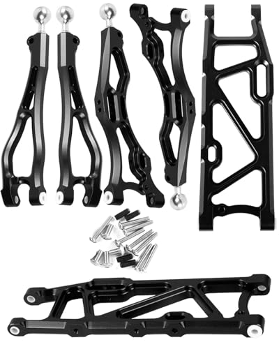 Aluminum Front & Rear Suspension Arms Upgrades Part for 1/8 Outcast 6S BLX,Kraton 6S BLX,Notorious 6S BLX,Talion 6S BLX,ARRCat 6pcs Lower Upper Swing Arm Set Hops up w/Pivot Balls,Black - color: Black - Upgrades 2022