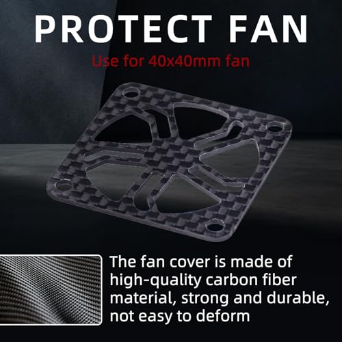 2Pcs RC Cooling Fan Cover, Carbon Fiber Electric Motor Cooling Fan Cover with Screw, Light Weight ESC Motor Heatsink Protector for RC Car Boat Truck Motor (30x30mm)