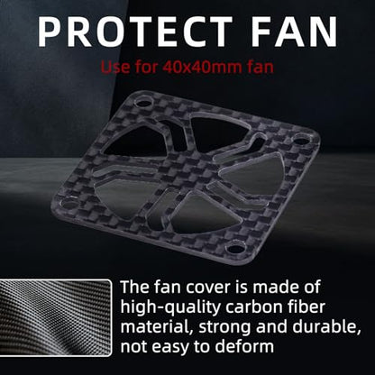 2Pcs RC Cooling Fan Cover, Carbon Fiber Electric Motor Cooling Fan Cover with Screw, Light Weight ESC Motor Heatsink Protector for RC Car Boat Truck Motor (30x30mm)