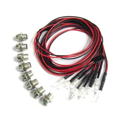 2-Pack 8Leds LED Light Headlights Lighting Taillight Kit Compatible with Traxxas HSP Tamiya Redcat RC4WD Axial SCX10 RC Car Truck Tank Crawler,Red Orange White Led