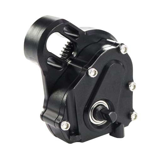 Aluminium 21% Overdriven Billet Transmission Gearbox for 1/24 RC Crawler Axial SCX24 Deadbolt C10 JLU Gladiator Bronco Upgrades (Black) - color: Black