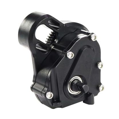 Aluminium 21% Overdriven Billet Transmission Gearbox for 1/24 RC Crawler Axial SCX24 Deadbolt C10 JLU Gladiator Bronco Upgrades (Black) - color: Black