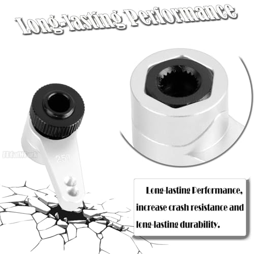 Aluminum 25T Unloading Steering Servo Horn Servo Arm Upgrades Part for 1/10 RBX10 SCX10 90046 Capra 1.9 UTB L0 S1 1/8 LMT Solid AXLE 4WD Monster Truck LOS04022 RC Car,Silver - color: Silver - (25t Servo Arm)
