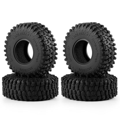 4PCS 1.3" Beadlock Tires with Foam Insert for 1/24 Axial SCX24 AX24 1/18 TRX4M RC Crawler Truck Car Upgrade Parts (E Style) - color: #E Style