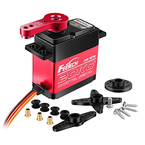 2Pack 20KG High Torque RC Servo, Servo Motor 7.4V Waterproof Digital Servo High Torque Full Metal Gear, Aluminum Case, Control Angle 180° for 1/8 1/10 RC Cars, TRAXXS x4, Baja, RC4WD, GTR and More