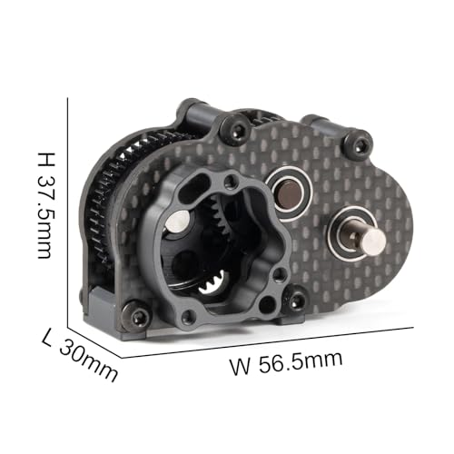 Carbon Fiber OD-3 Transmission Overdrive Gearbox 18.6% Front OD | Right Side Motor Forward Mounting, Fits 48P Pinions from 9T to 17T, with Aluminum Axial 3 Gear Adapter Plate