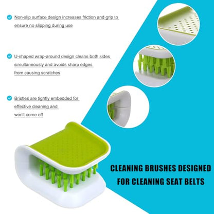 Car Seat Belt Cleaning Brush, U-Shaped Double Sided Bristle Scrubber Tool, Multifunctional Foldable Closed Safety Belt Washing Brush for Seatbelts Chopsticks Forks Knives Spoons (1 PCS) - color: 1 PCS