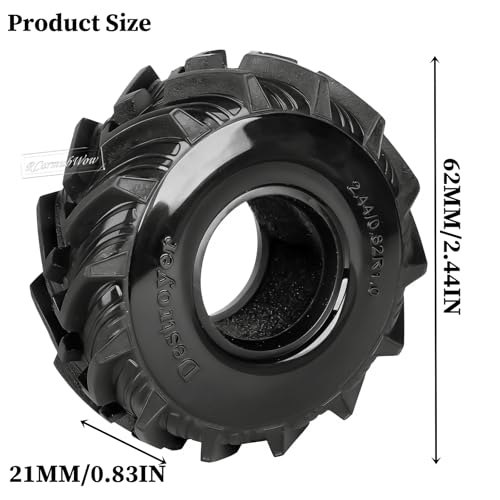 RC 1.0 Beadlock Tires for 1/18 TRX4M / Ascent-18 / SCX24 / FCX24 RC Crawler,1.0 In High Traction High Grip Rubber Tires w/Foam Insert,Style 2 - style: Style2(4pcs)