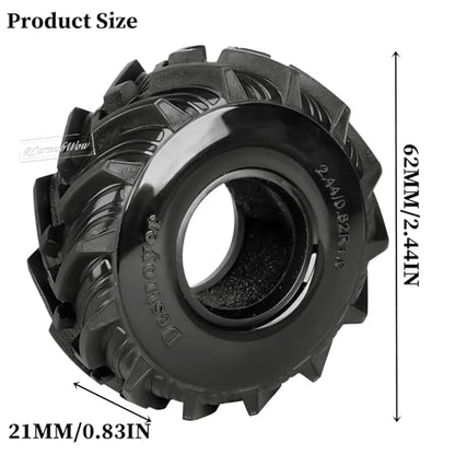 RC 1.0 Beadlock Tires for 1/18 TRX4M / Ascent-18 / SCX24 / FCX24 RC Crawler,1.0 In High Traction High Grip Rubber Tires w/Foam Insert,Style 2 - style: Style2(4pcs)