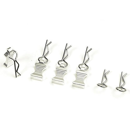 RC Car Body Clips Pins with Pull Taps for 1/8th 1/10th 1/12th RC Model Car (Silver) - color: Silver