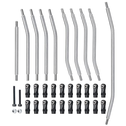 1set/10pcs Stainless Steel Link Rod Ends Linkage for Axial Wraith 90018 1/10 Crawler Car Upgrade Parts