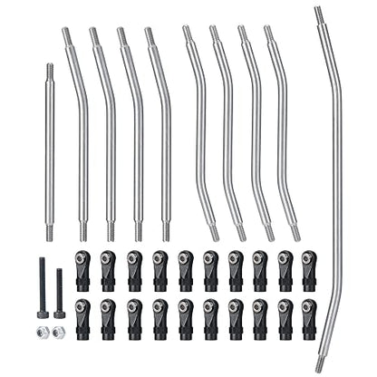 1set/10pcs Stainless Steel Link Rod Ends Linkage for Axial Wraith 90018 1/10 Crawler Car Upgrade Parts