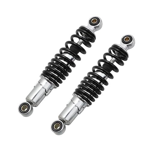 Minho Dual Rear Shock Absorbers with Adjustable Spring Preload in Heavy Iron Material Compatible with Chinese GY6 4-Stroke Engine Taotao ATV Go Kart,Black Color,250MM Length - size: 250mm