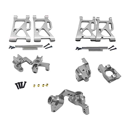 5Pcs 14th RC Car Truck Parts Rear Hub Carriers Set Fits WLtoys 144001 - Upgrade Your Kit with Weight & Aluminum Construction - Perfect for DIY Enthusiasts and - Titanium, Red - color: Titanium