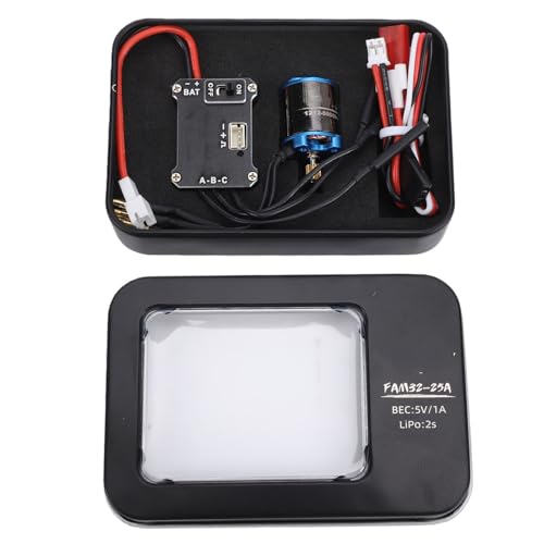 RiToEasysports Brushless Motor and ESC Combo, Aluminum Alloy FOC Sensorless RC Crawler Motor Set 5000KV 25A, Low Speed Linear Control 1 30 RC Crawler Truck Drivers