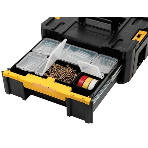 DEWALT Tool Organizer, TSTAK III, Single Deep Drawer, Heavy Duty Latches, Removable Compartments for Small Tools and Accessories (DWST17803) (Pack of 4) - size: One Size (Single Pack) (Pack of 4)