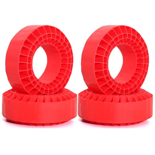 1.0 RC Silicone Rubber Insert Foam Fit 58-64mm 1/24 Crawler Wheels Tires Super Soft Waterproof 55 x 20mm for 1:24 1:18 Crawler Car Traxxas TRX4M SCX24 FCX24 AX24 Upgrades 4PCS (Red) - color: Red
