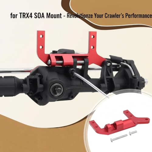 RC Car Axle Servo Mount Stand, CNC Aluminum SOA 4-Link Suspension Servo Mount, Compatible with Traxxas TRX4 1/10 RC Crawler Car, Non-Destructive Axle Servo Conversion Upgrade - color: Red