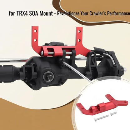 RC Car Axle Servo Mount Stand, CNC Aluminum SOA 4-Link Suspension Servo Mount, Compatible with Traxxas TRX4 1/10 RC Crawler Car, Non-Destructive Axle Servo Conversion Upgrade - color: Red