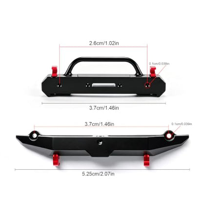 Aluminum Front & Rear Bumper for SCX30 Bronco RC Bumper for 1/30 RC Crawler Upgrades Part - color: Black