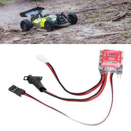 ESC, 30A Brushed Electronic Speed Controller RC Motor Speed Control with Brake PH2.0 Plug for 1:16 1:18 1:24 RC Car Boat DIY
