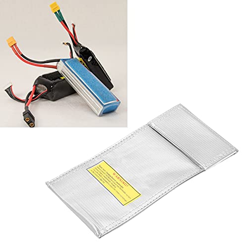 Lithium Battery Fireproof Explosion Proof Bag, 2PCS Storage Guard Safe Pouch Fire Retardant Lipo Bags for Airplane Model Battery