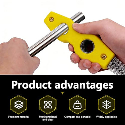 2 PCS Car Battery Terminal Cleaner Spray, 4-in-1 Battery Post Cleaner Brush with Steel Wire, Cleaning Tool for Terminals and Pipes, Universal for Most Cars, Trucks, SUVs (Yellow) - color: Yellow