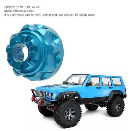 Metal Differential Case, Aluminum Alloy Upgrade Parts Accessories Front Rear Universal Diff Case with 4 Screws for 1/10 RC Car (Blue) - color: Blue