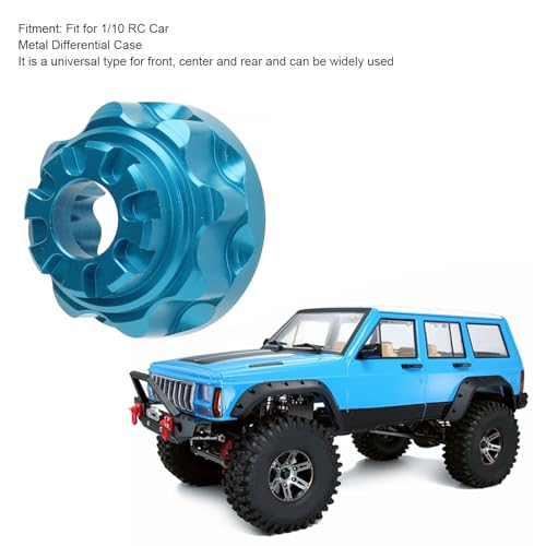 Metal Differential Case, Aluminum Alloy Upgrade Parts Accessories Front Rear Universal Diff Case with 4 Screws for 1/10 RC Car (Blue) - color: Blue