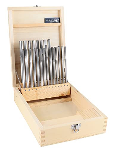 Accusize HSS Chucking Reamer Set Letter Size A to Z, 5500-SL00 | 26 Pc Set, Straight Shank, Straight Flute, Right-Hand Cut, +0.0001 to +0.0005 in Tolerance - size: Letter Size A to Z