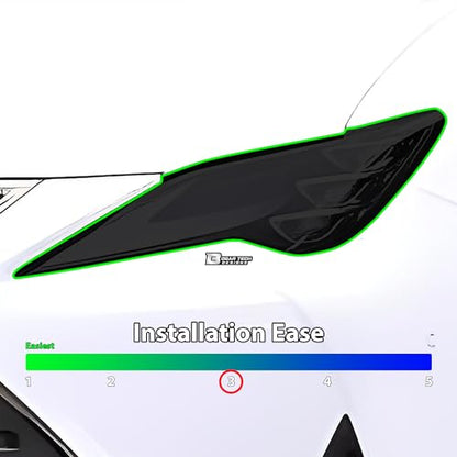 BOGAR TECH DESIGNS Full Headlight Head Light Tint Kit Cover Compatible with Lexus RC 2019-2025, Dark Smoke - color: Dark Smoke, size: FRONT KIT
