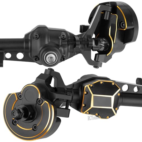 RC Aluminum Front Rear Portal Axles Upgrades Part for 1/10 SCX10 III AX103007 RC Crawler Car,Brass Front Inner Portal Covers Steering Knuckles/Axle Diff Cover/Portal Covers Weights