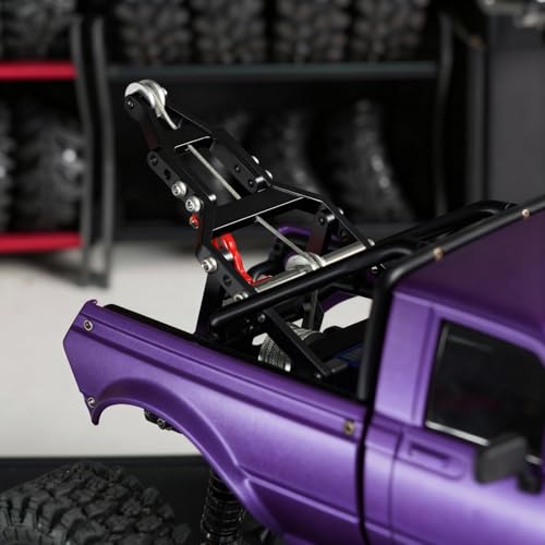 INJORA Tow Truck Crane Kit for 1/24 SCX24 Stock Chassis Carbon Fiber Universal Chassis(SCX24-182) IR60-24 Body（Black） - color: Black
