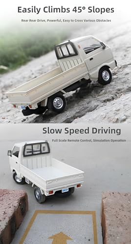 DOBYE WPL D12 1/10 RC Kei Truck, 2.4G RC Car Remote Control Off Road RC Crawler with Proportional Throttles Steering 260 Motor Rear Drive Hobby Grade RC Drift Car for Adult RTF Toy Vehicle