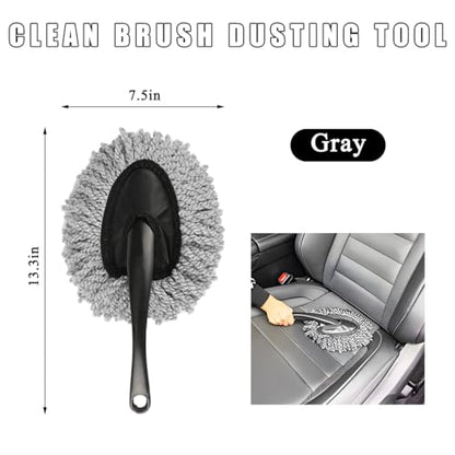 KVAEY Car Dash Duster Brush, Super Soft Microfiber Multi-Functional Car Cleaning Brush, Scratch Free Dash Dusting Tool with a Anti-Skid Handle for Vehicle Home Kitchen Cleaning (Gray) - color: Gray