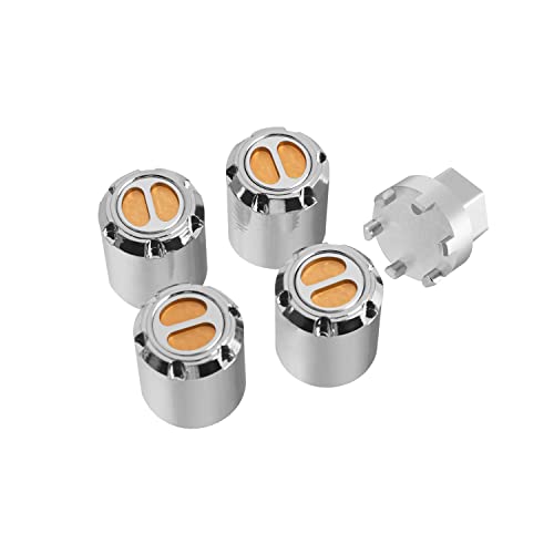 4PCS Aluminum M2.5 Wheels Center Caps Lock Nuts for Redcat Ascent-18 Traxxas TRX4 M 1/18 Scale RC Crawler Upgrade (Chrome) - color: Chrome