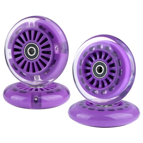 90mm Wiggle Car Polyurethane Replacement Wheels Set Upgrades for PlasmaCar Ride-on Toys Wiggle Car Replacement Wheels, 4-Pack (Purple) - color: Purple